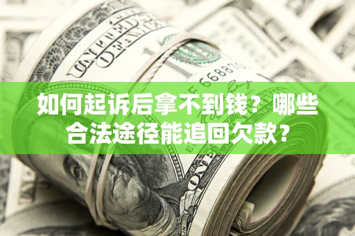 武汉如何起诉后拿不到钱？哪些合法途径能追回欠款？