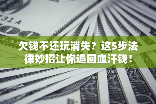 武汉欠钱不还玩消失？这5步法律妙招让你追回血汗钱！