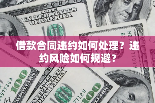 武汉借款合同违约如何处理？违约风险如何规避？