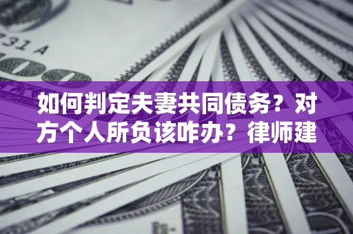武汉如何判定夫妻共同债务？对方个人所负该咋办？律师建议